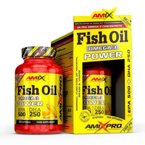 Fish Oil Omega 3 Power Amix 60 cápsulas | Aceite de Pescado Omega 3