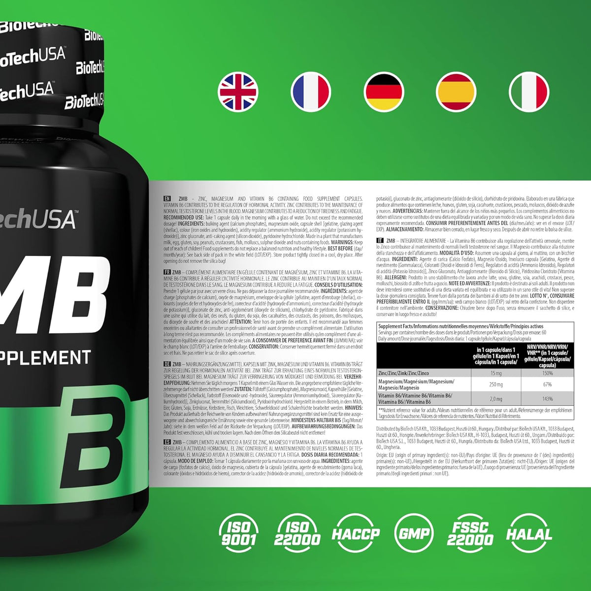ZMB BioTechUSA | Zinc, Magnesio y Vitamina B6