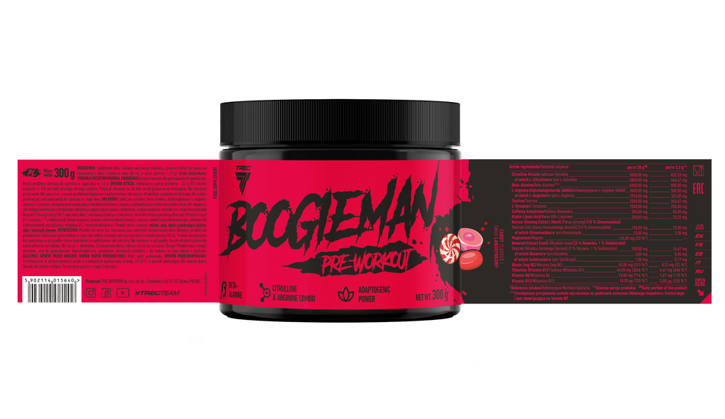 Boogieman Pre-Entreno Trec 300 g | Fórmula Pre Workout