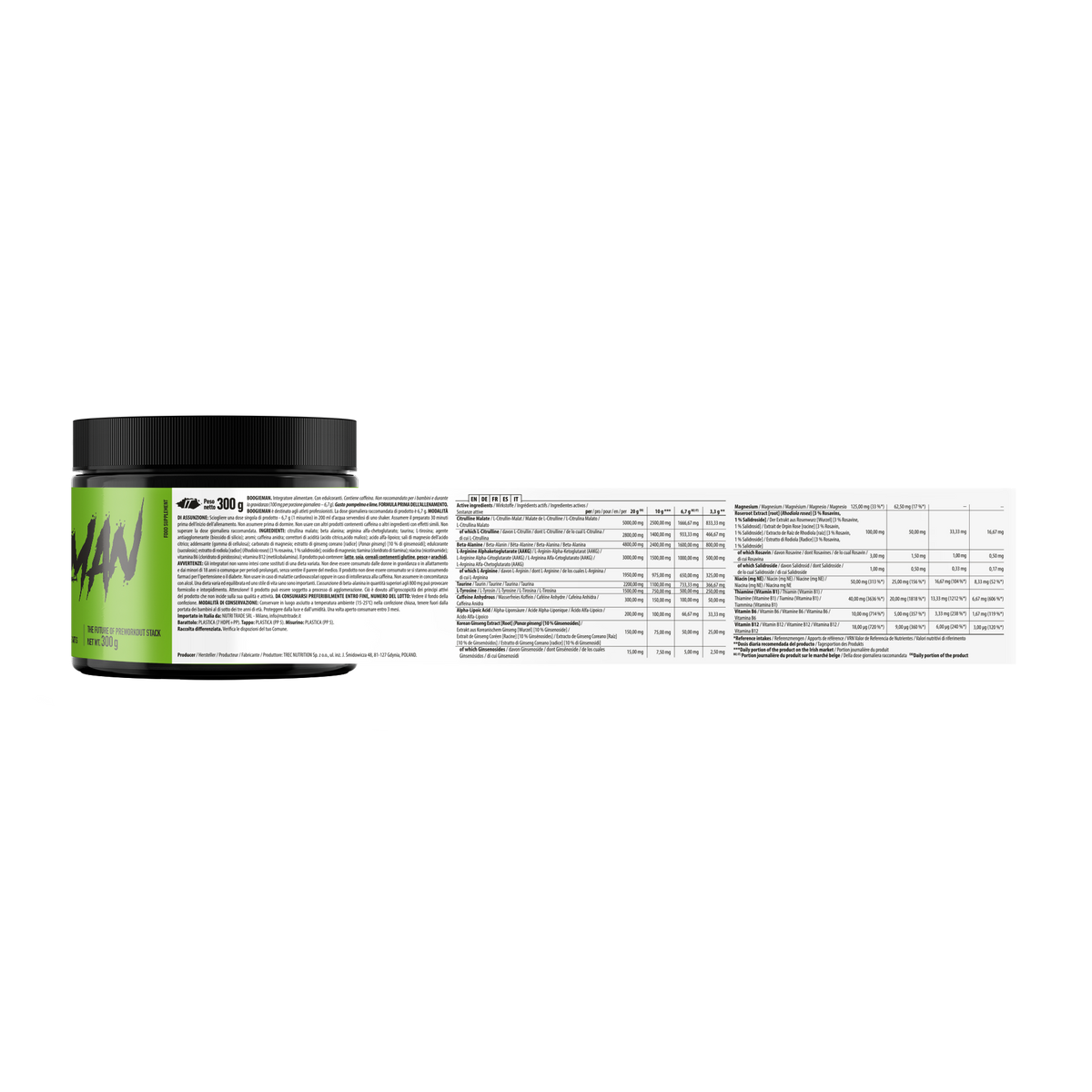 Boogieman Pre-Entreno Trec 300 g | Fórmula Pre Workout