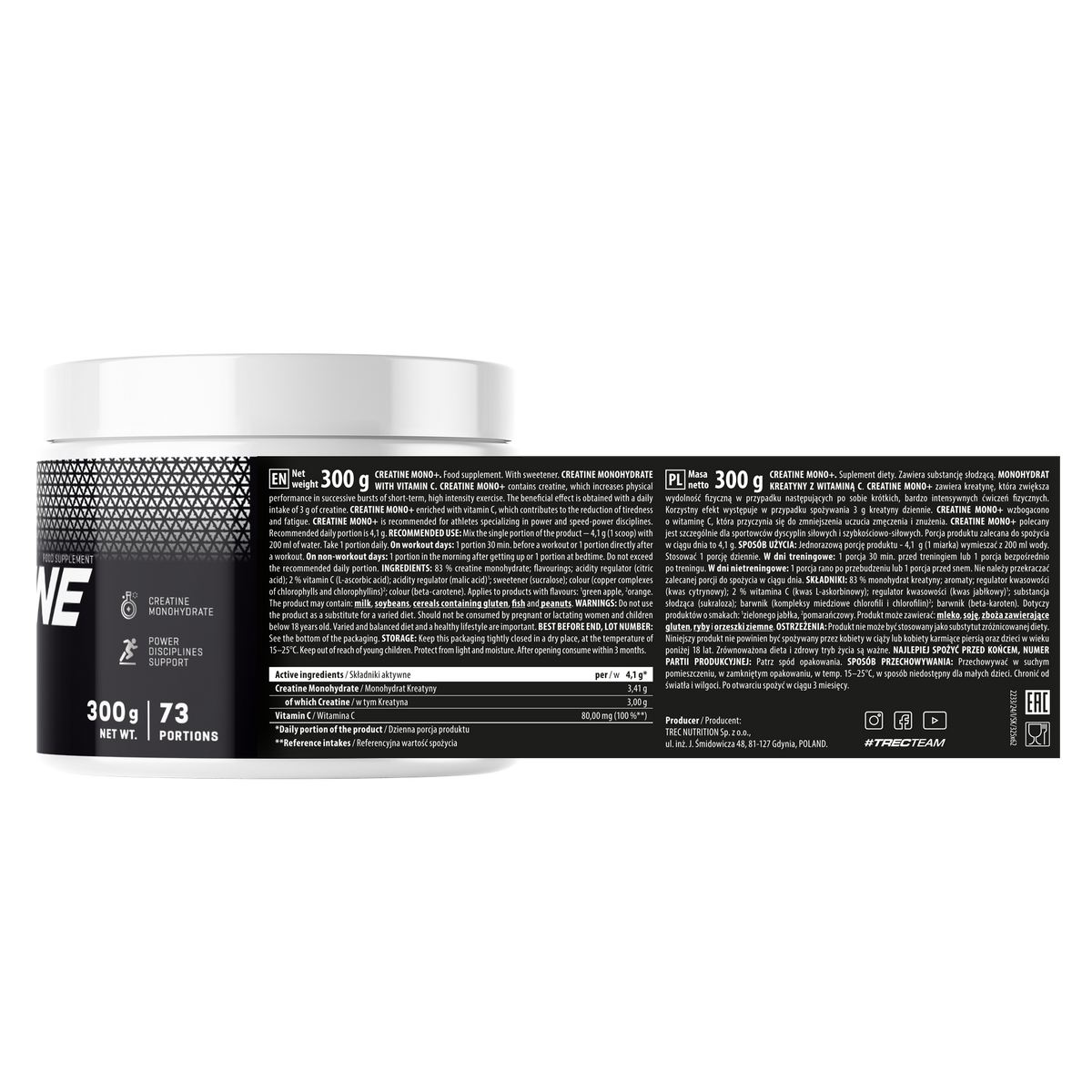 Creatine Mono+ Plus Vit. C 300 g | Trec