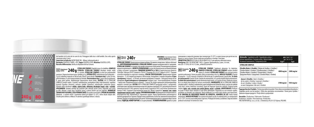 Citrulyn Synergy Trec 240 g Mango | Citrulina en Polvo