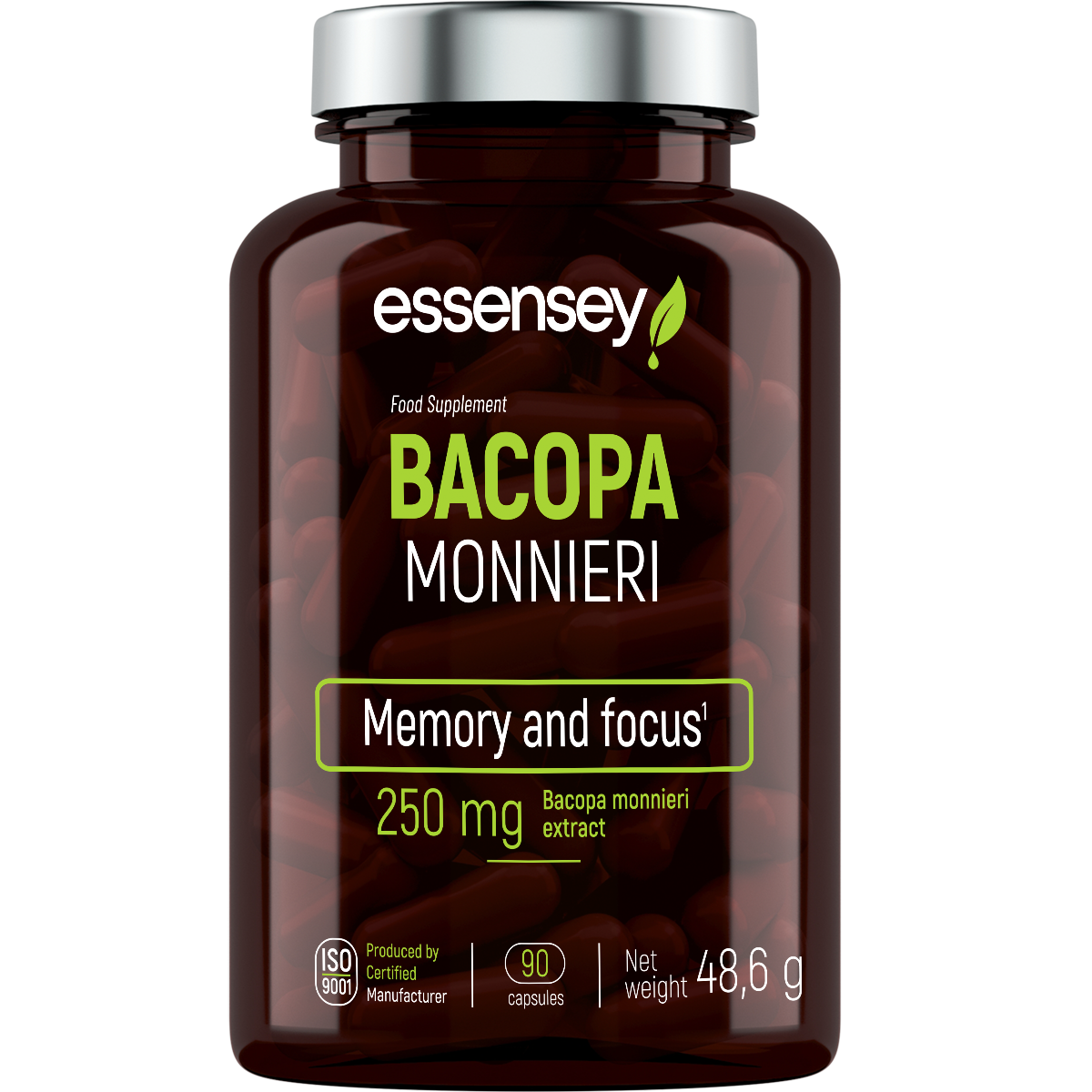 Bacopa Monnieri Essensey 90 cápsulas | Extracto vegetal
