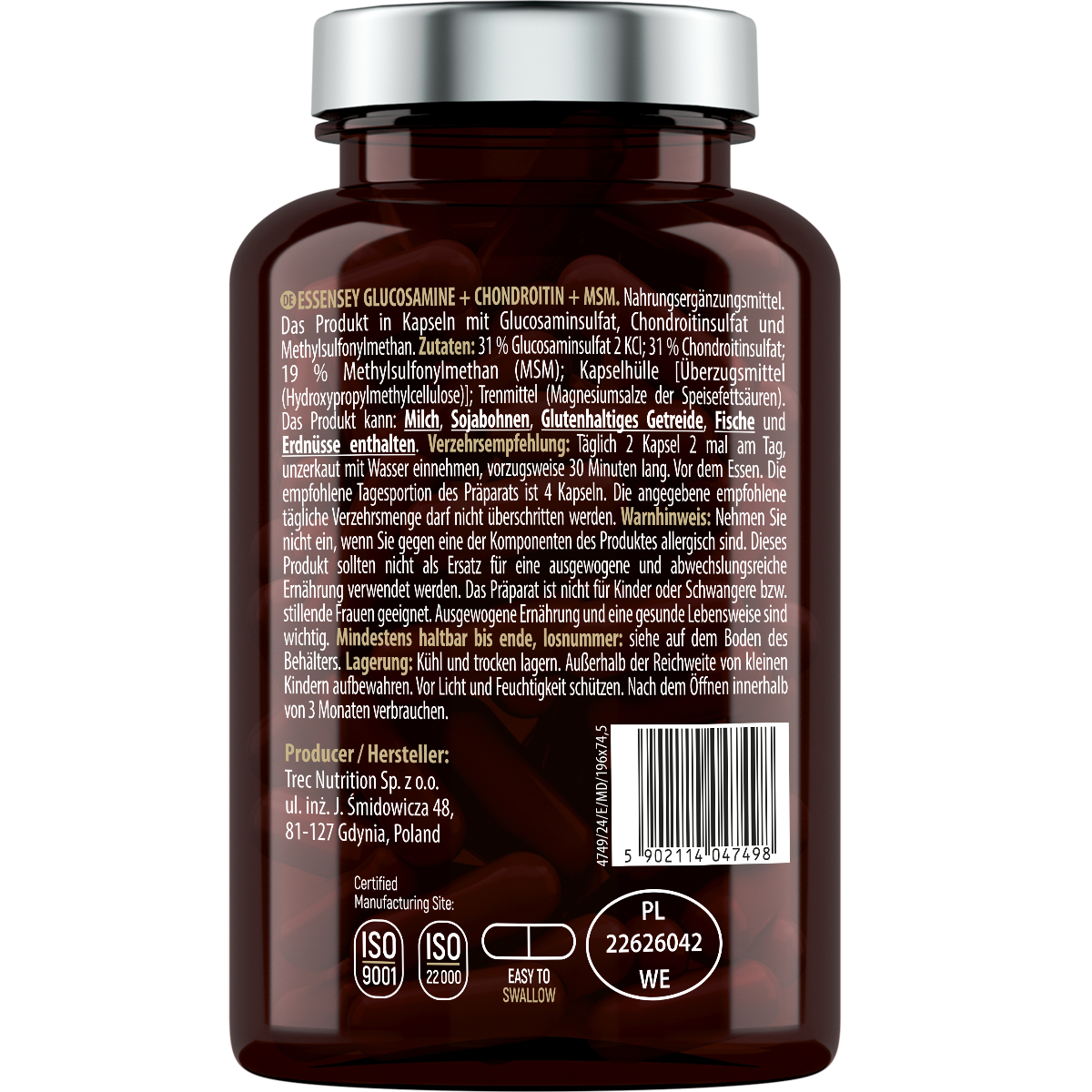 Glucosamine + Chondroitin + MSM Essensey | Cuidado Articular Diario