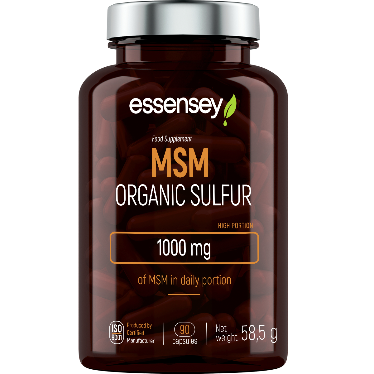 MSM Organic Essensey 90 cápsulas | Azufre orgánico