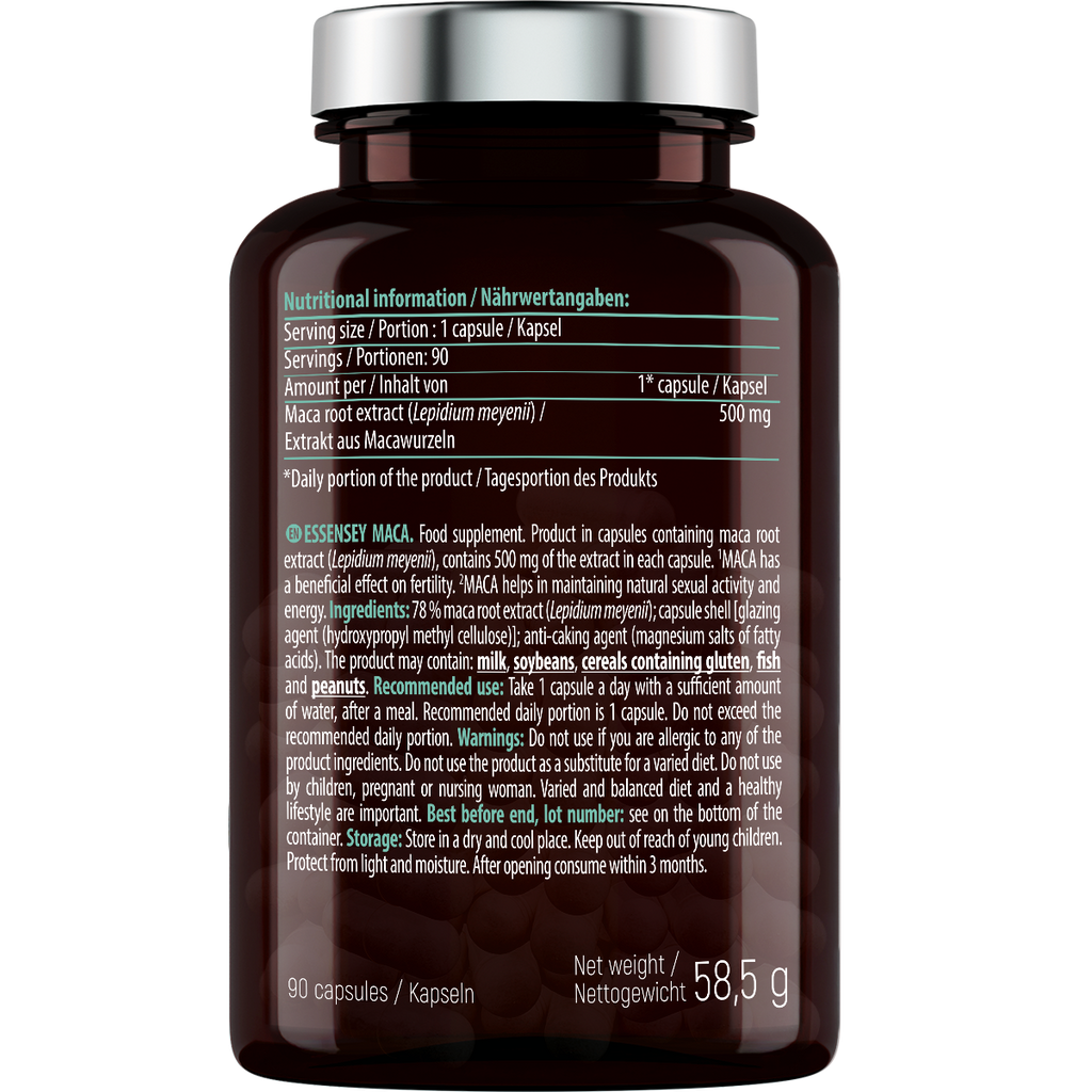Maca Essensey 90 cápsulas | Raíz de maca