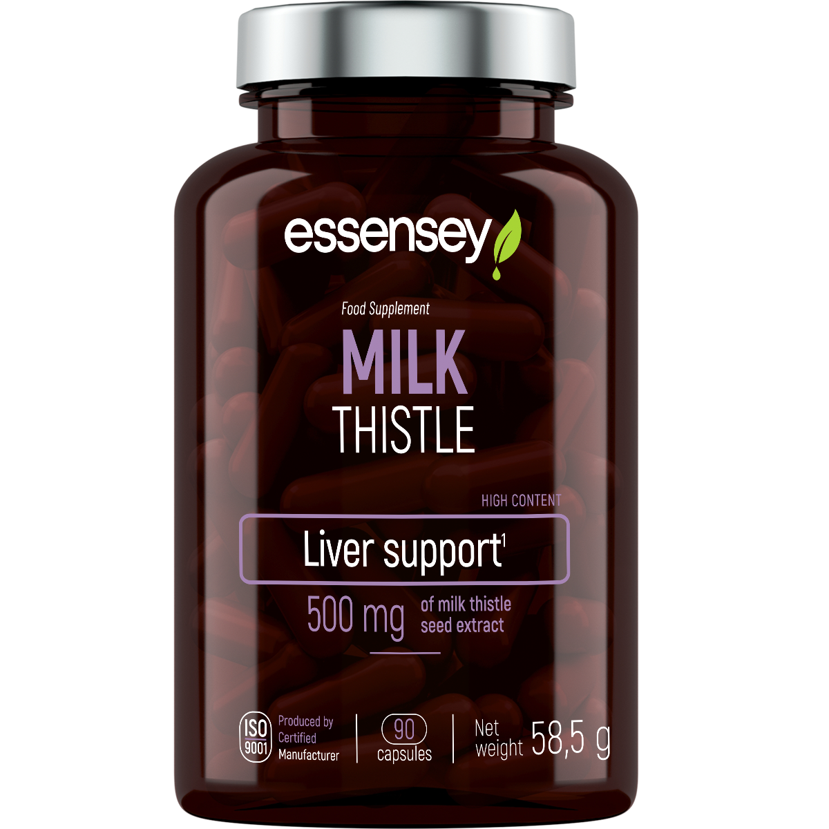 Milk Thistle Essensey 90 cápsulas | Cardo mariano