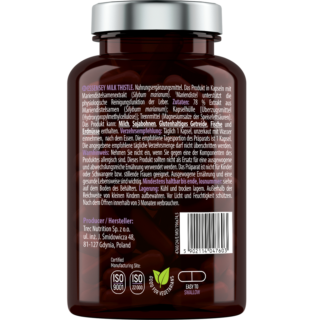 Milk Thistle Essensey 90 cápsulas | Cardo mariano