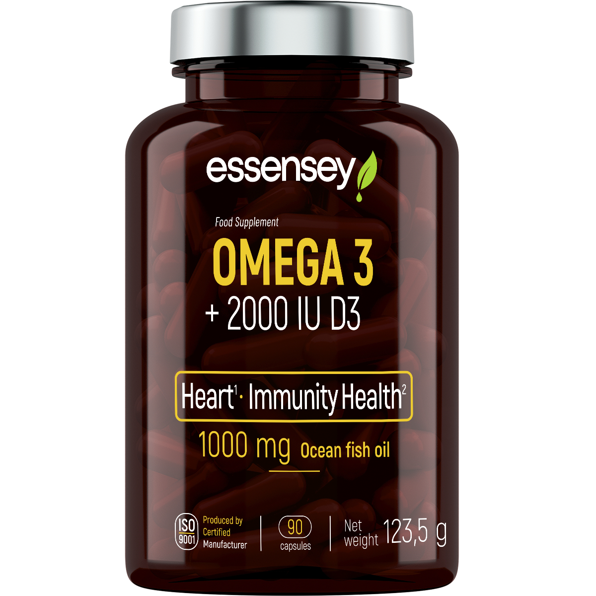 Omega 3 + 2000 IU D3 90 cápsulas | Essensey