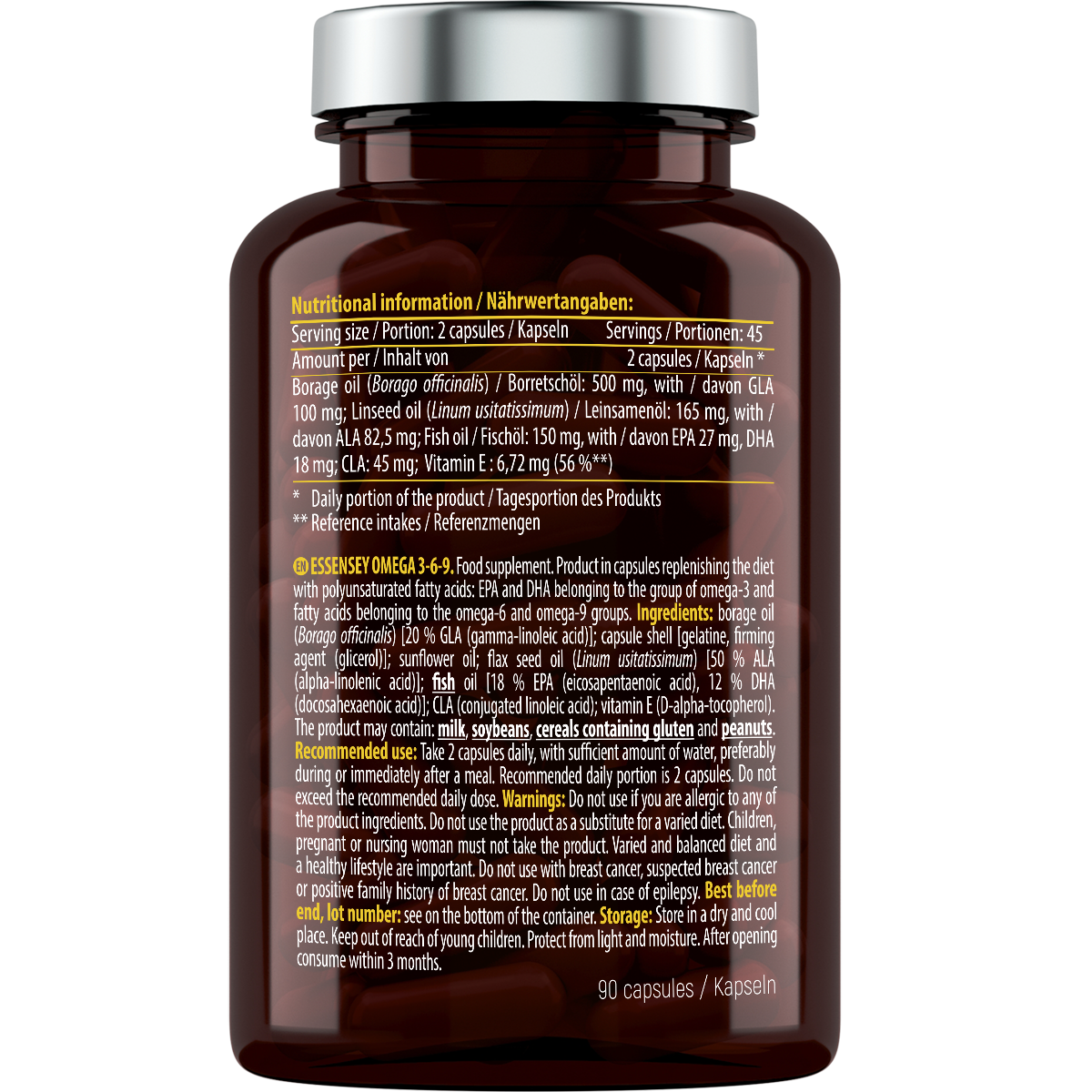 Omega 3-6-9 Essensey 90 cápsulas | Ácidos grasos