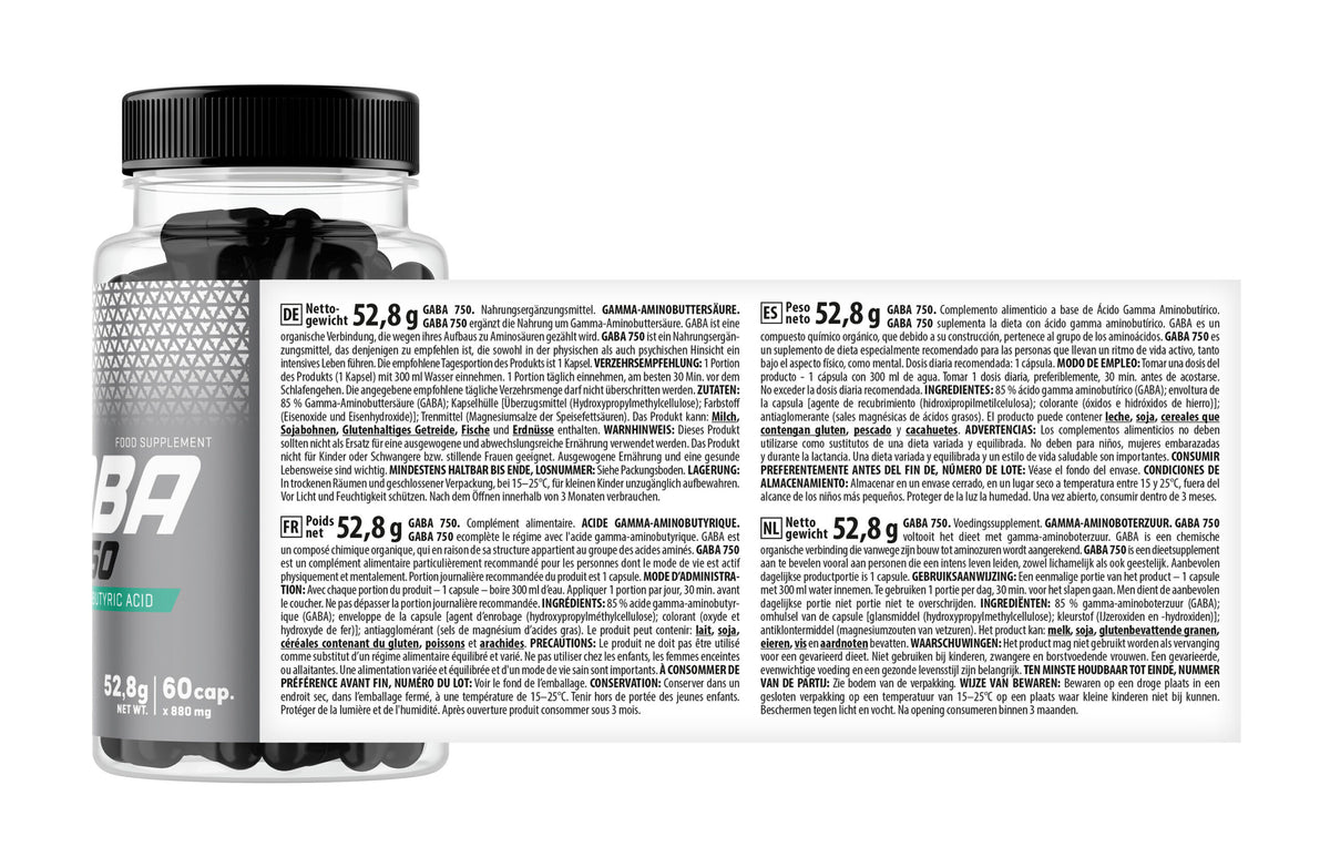 GABA 750 Trec 60 Cápsulas | Ácido Gamma-Aminobutírico