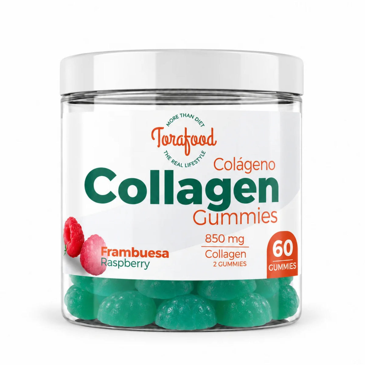 Gominolas de Colágeno Frambuesa 60 Gummies | Torafood