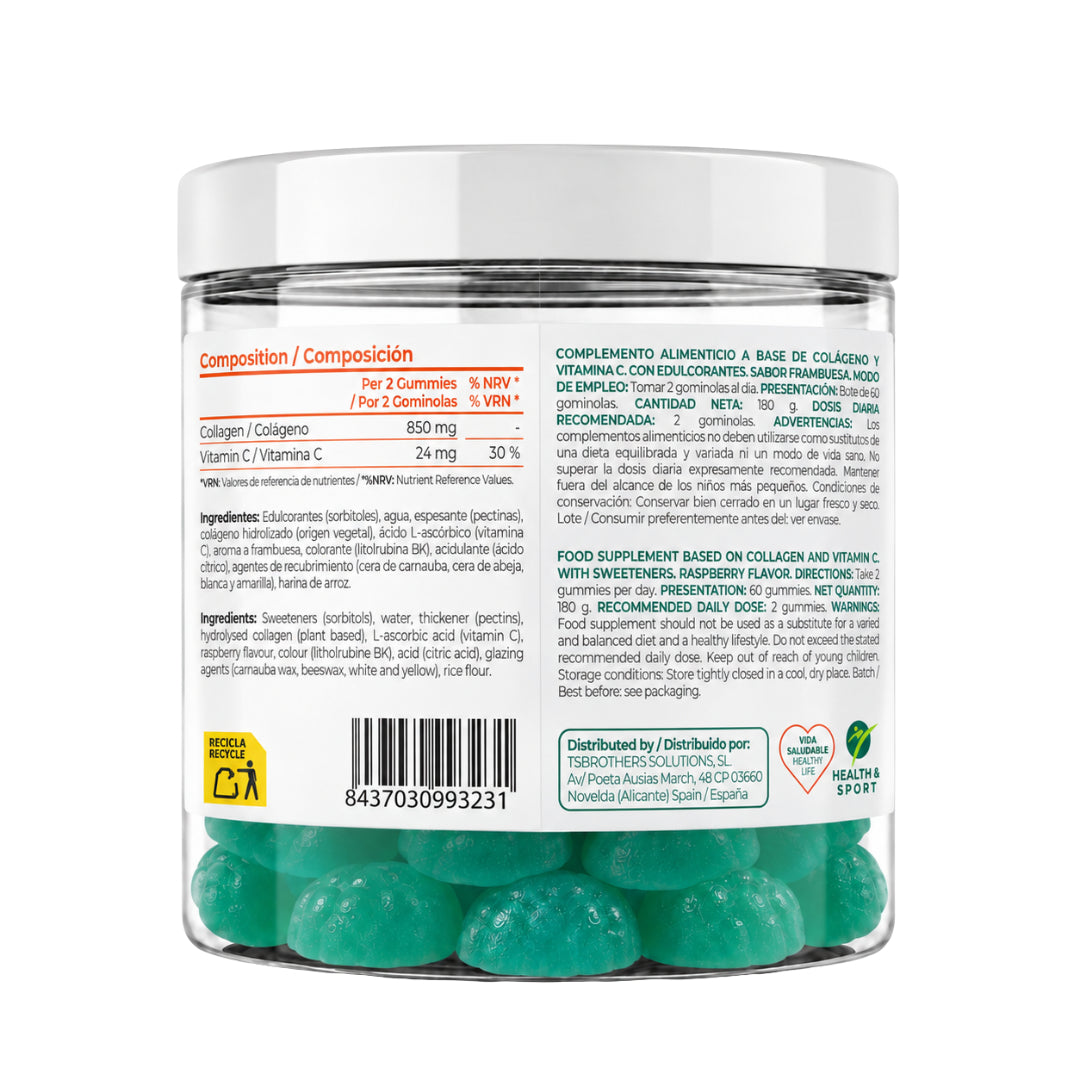 Gominolas de Colágeno Frambuesa 60 Gummies | Torafood