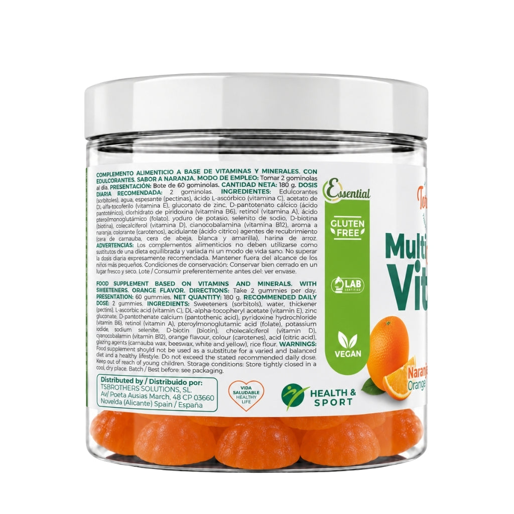 Gominolas Multivitamínicas Naranja 60 Gummies | Torafood