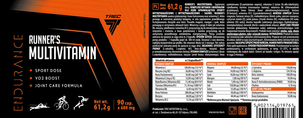Endurance Multivitamin 90 cápsulas | Trec Multivitamínico