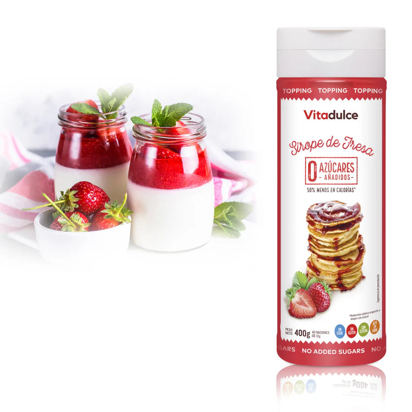 Sirope de Fresa Vitadulce 400 g | Sirope Sin Azúcar