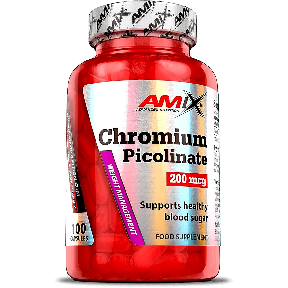 Picolinato de Cromo 200 mcg 100 Cápsulas | Amix