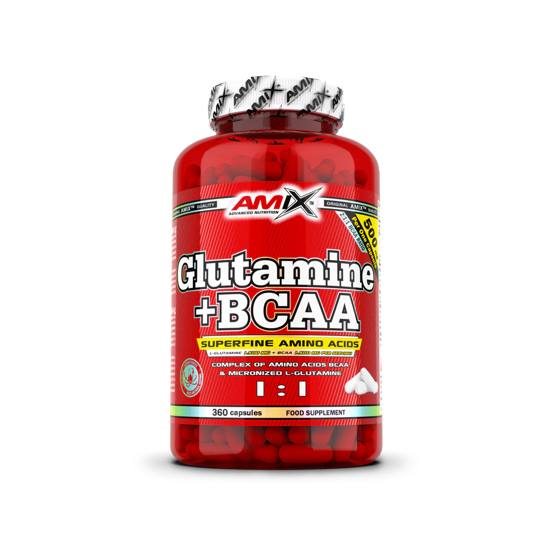 Glutamina BCAA 360 cápsulas | Aminoácidos Amix