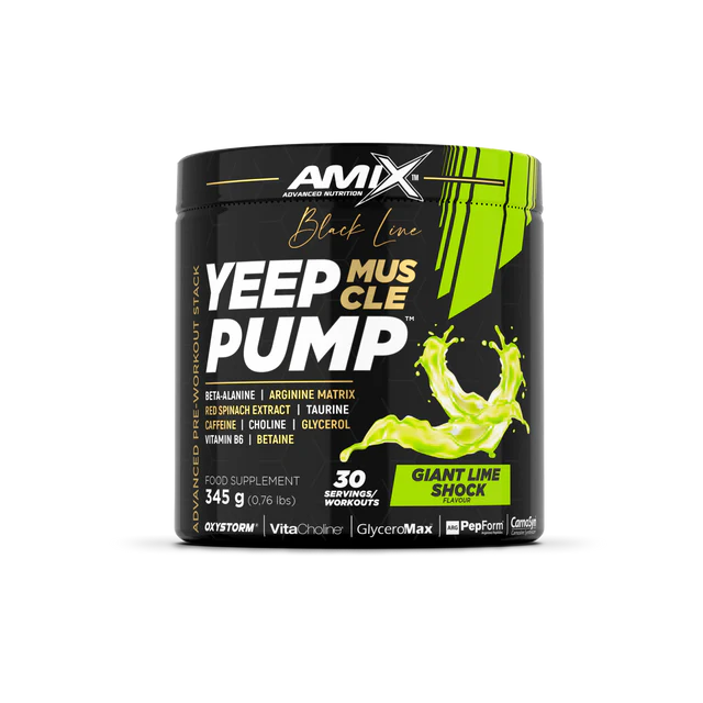 Pre-entreno Yeep Pump con Cafeína | Black Line Amix