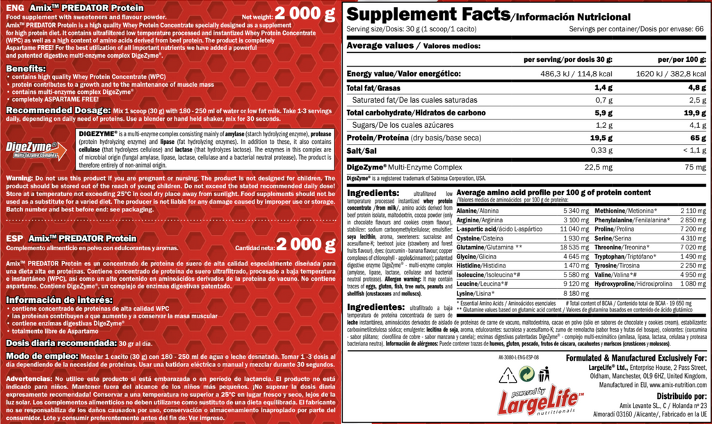 Amix™ Predator Protein - Proteína de Suero WPC