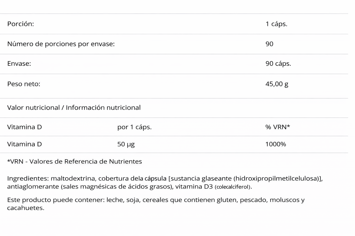 D3 2000 IU 6PACK | Vitamina D para el Cuidado Óseo