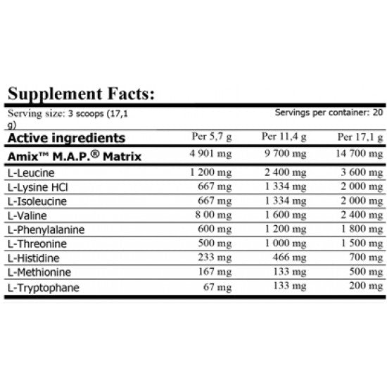 Muscle Amino Power Amix Pro® 375 tabs | Aminoácidos MAP en Tabletas