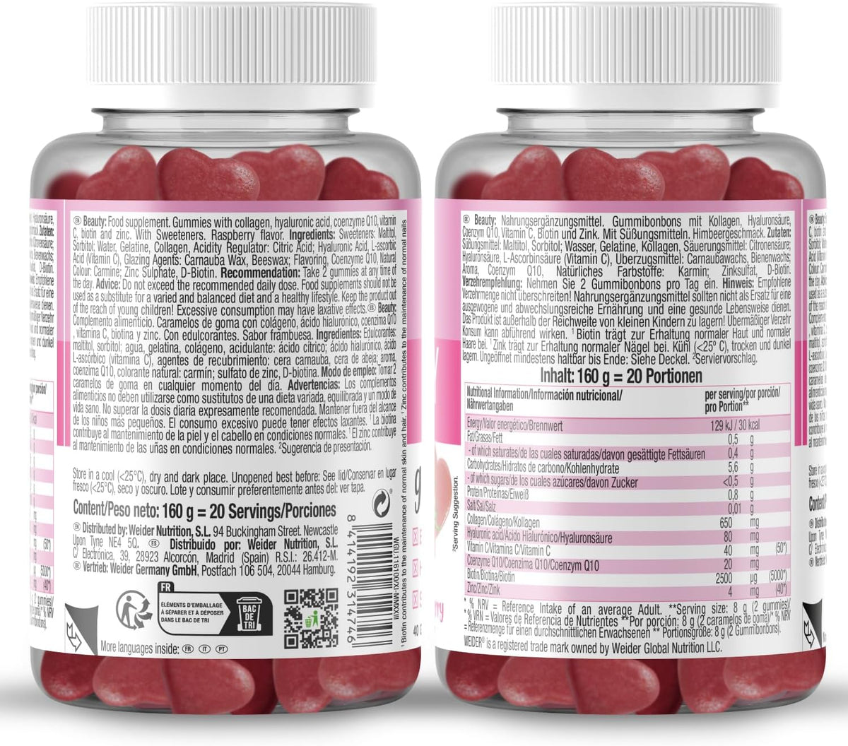 Weider Beauty Gummies Frambuesa | 40 Gominolas