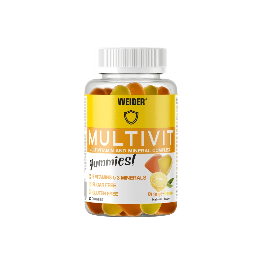 Weider Multivit Gummies Naranja-Limón | 80 Gominolas