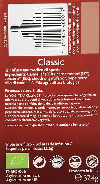 Yogi Tea Chai Classic 37,4g | 17 Bolsitas de Infusión