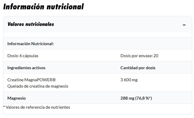 Creatina MagnaPower Amix 120 cápsulas | Musclecore - Imagen 2