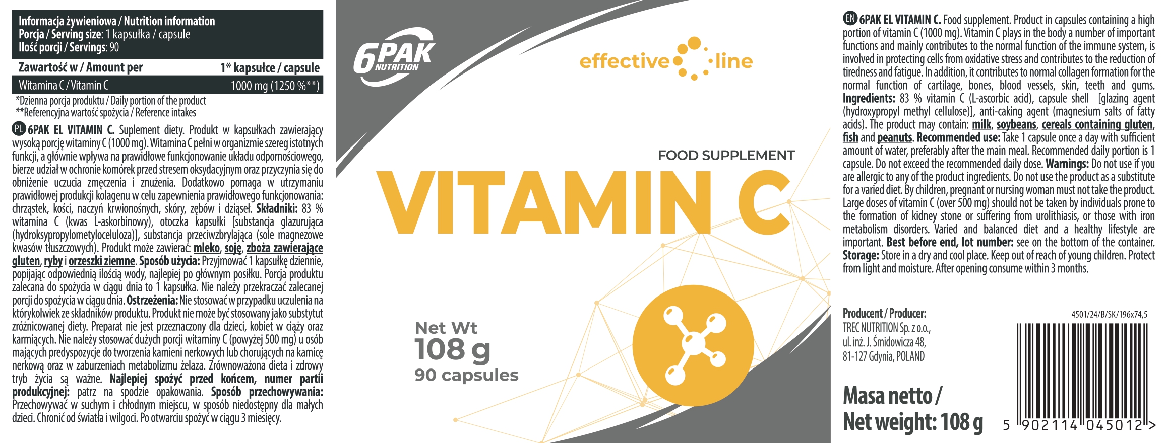 Vitamin C 6PAK 90 cápsulas | Vitamina C - Imagen 2