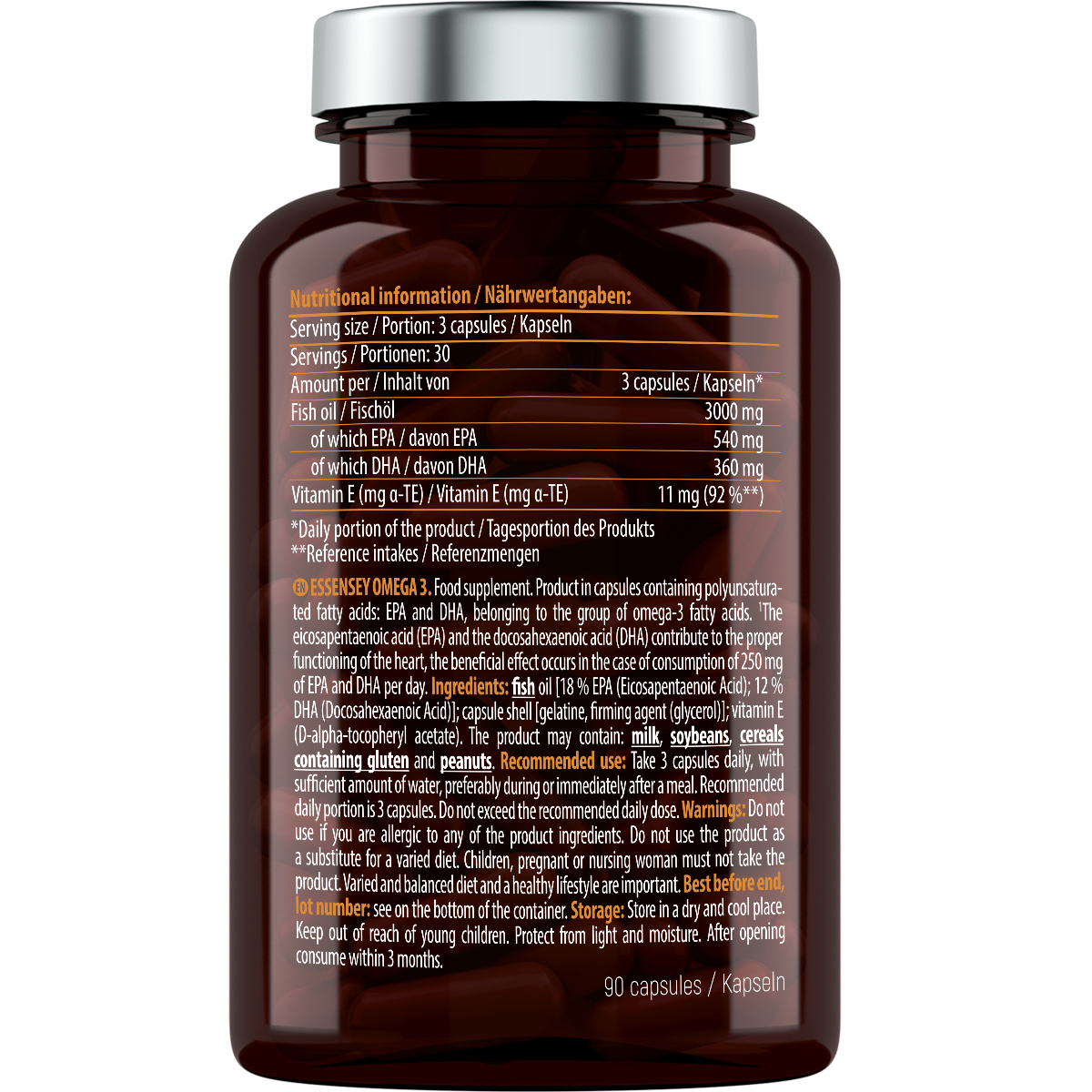 Omega 3 Essensey 90 cápsulas | Ácidos grasos esenciales - Imagen 2