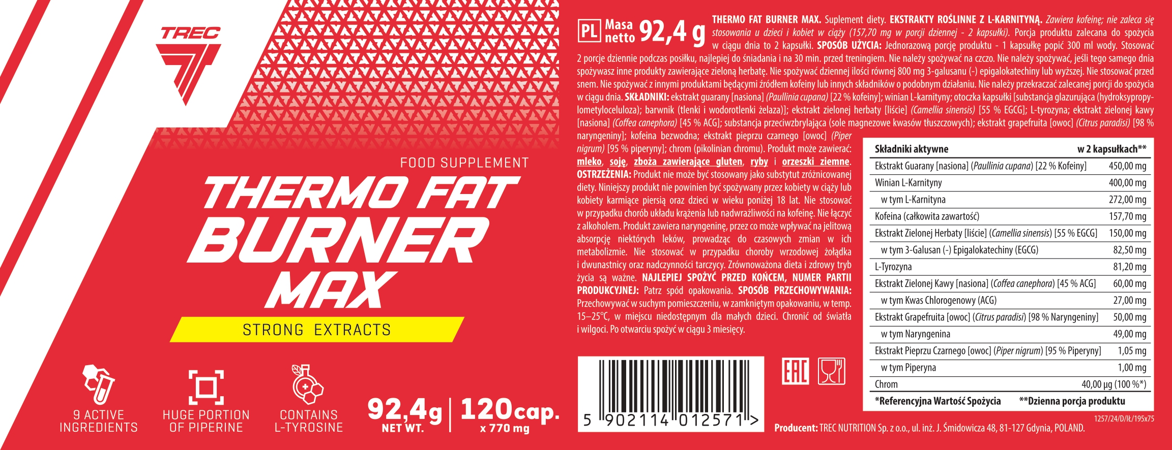 Thermo Fat Burner Max Trec 120 cápsulas | Fórmula avanzada - Imagen 3